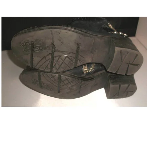 A.S.98 Black-Leather Moto-Style Harness Boots Handmade in Italy 42/10.5M $395 - Picture 13 of 13